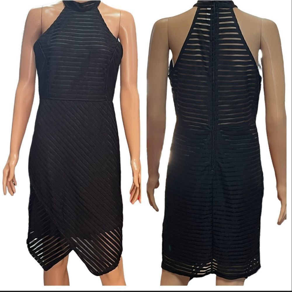 Spicewear Black Halter Asymmetrical Dress Size Large